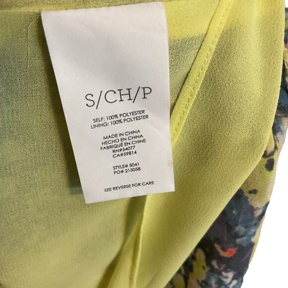 CAbi Positano Tunic Top SZ S Sleeveless Chiffon Multi-color Flower Floral - Picture 13 of 14